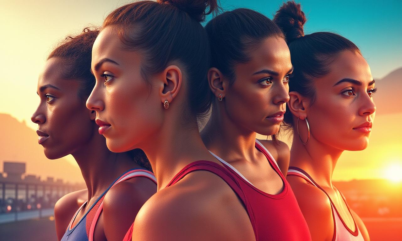 Collage of diverse athletes in action, demonstrating various sports like running, basketball, and gymnastics
